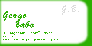 gergo babo business card